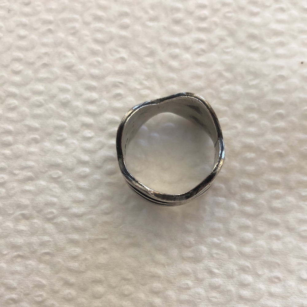 Solid Sterling Silver Thick Wave Ring - image 4